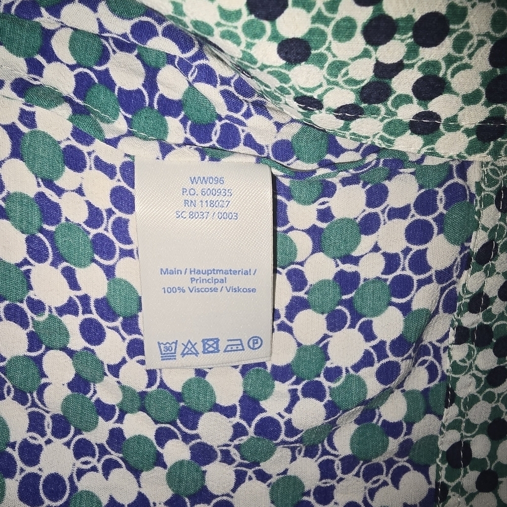 Boden Mollie Blue Green Polka Dot Printed Tunic Dress Size 6 - Picture 11 of 12
